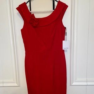 NWT Calvin Klein Sheath Dress Floral Detail
